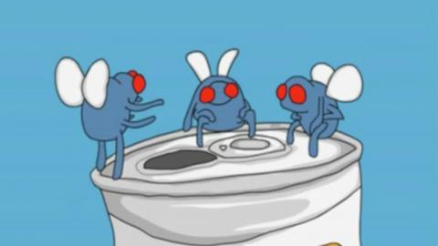 3 Drunk Flies - Joe Cartoon